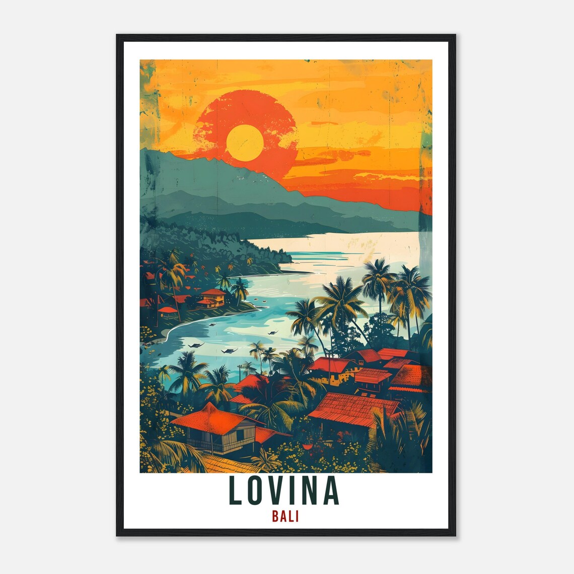 Lovina Bali Travel Print Bali Wall Art Wall Hanging Home Dcor Lovina Gift Landmark Artwork Travel Art Indonesia Lovina Travel Poster - Image 4