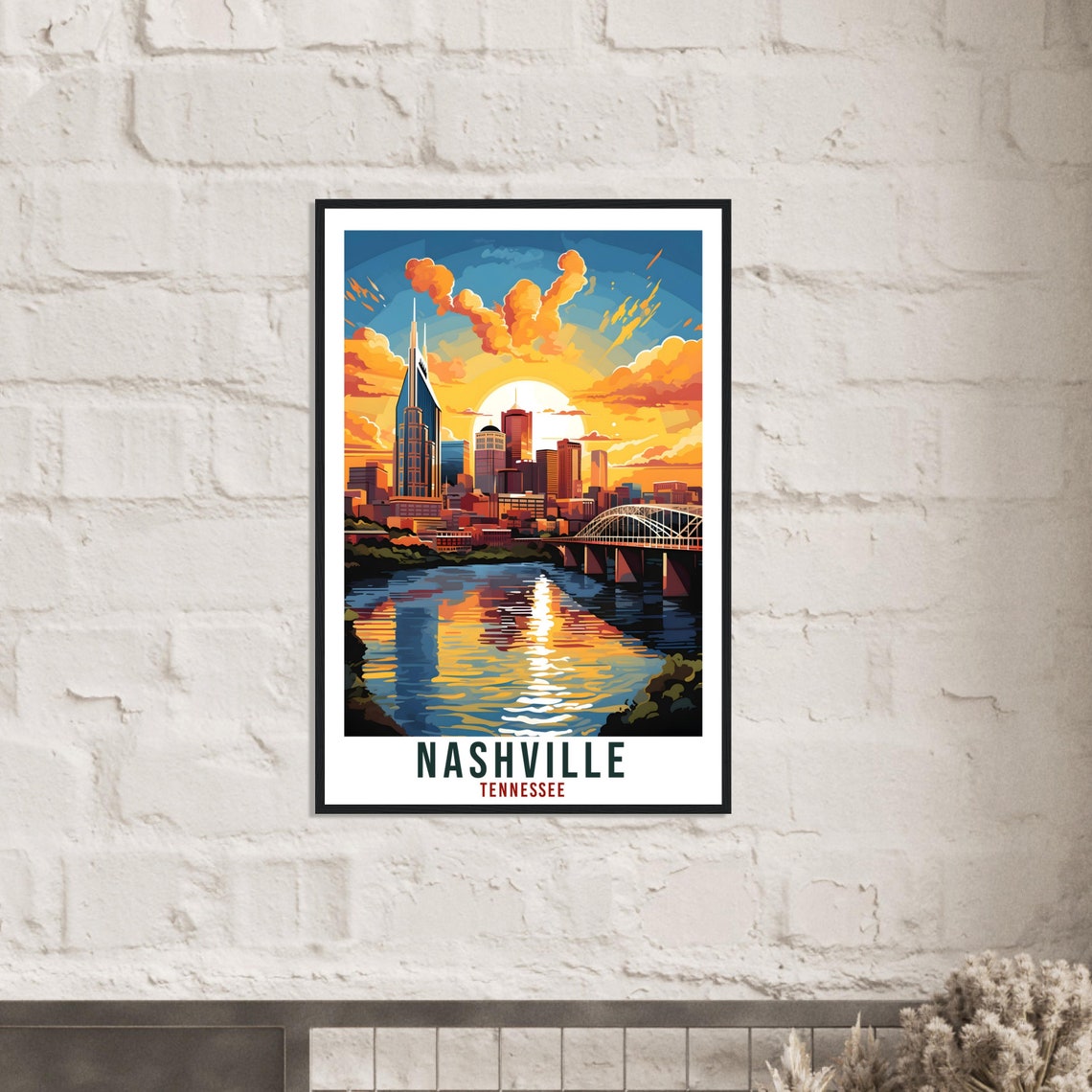 Nashville Travel Print Tennessee Home Decoration Usa City Wall Art Gift Wall Hanging Art Lover Tennessee Artwork Nashville Travel Poster - Image 2