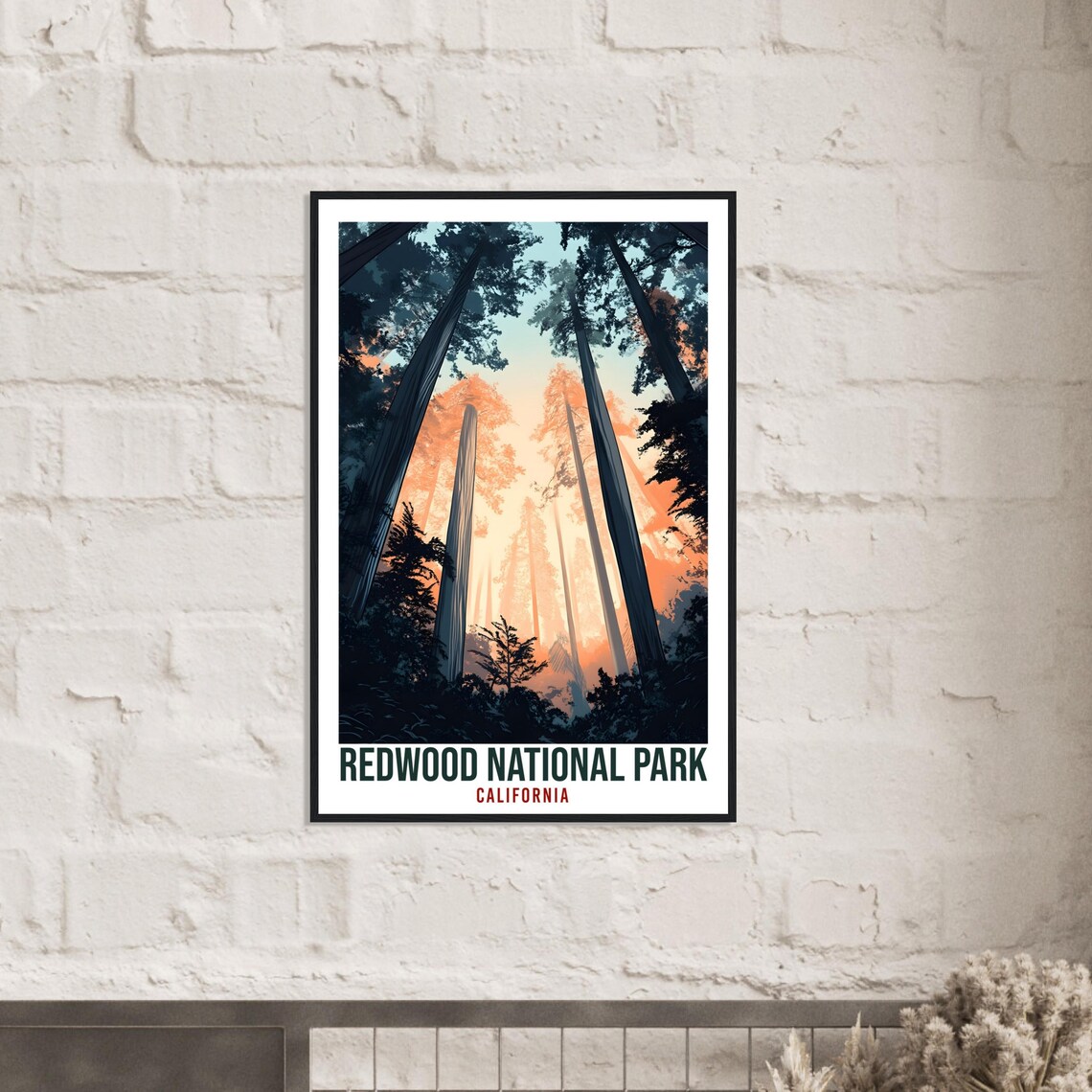 Redwood National Park California Towering Redwood Forest Sunset Poster - Image 2