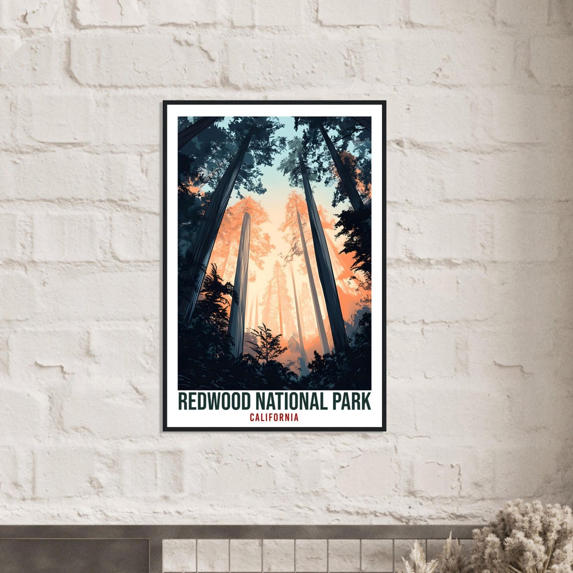 Redwood National Park California Usa Travel Print Wall Art Wall Hanging Home Dcor Alajuela Gift Travel Art Usa Artwork Travel Poster - Image 2