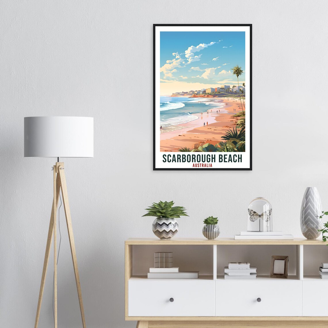 Scarborough Beach Australia Golden Coast Surf Vintage Travel Poster - Image 2