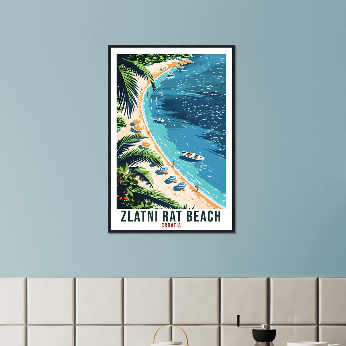 Zlatni Rat Beach Travel Print Croatia Wall Art Wall Hanging Dcor Zlatni Rat Gift Croatia Landmark Artwork Croatia Holiday Travel Poster - Image 2