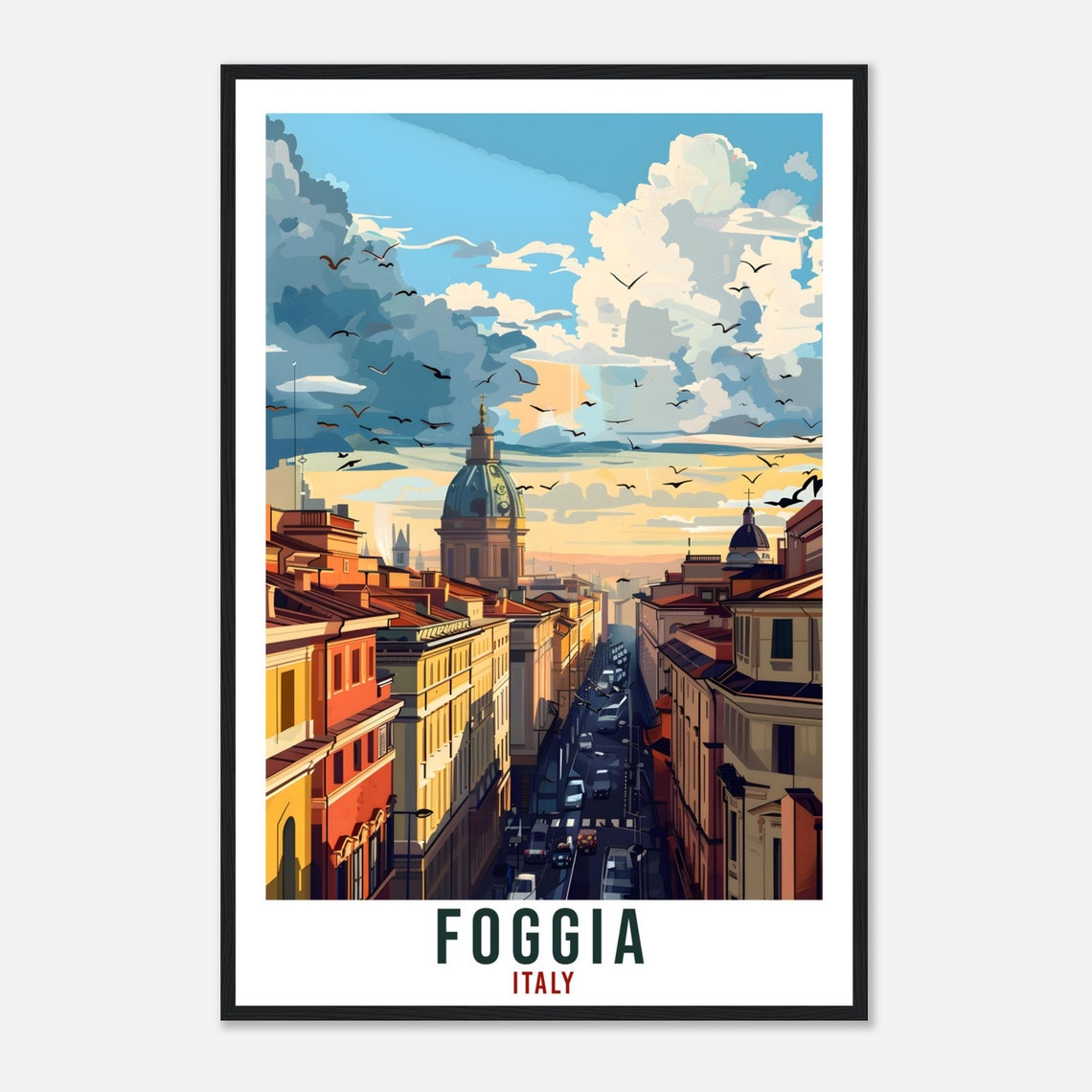 Foggia Travel Print Italy Wall Art Wall Hanging Home Living Dcor Foggia Gift Art Lovers Gift Italy Artwork Gift Italian Travel Poster - Image 4