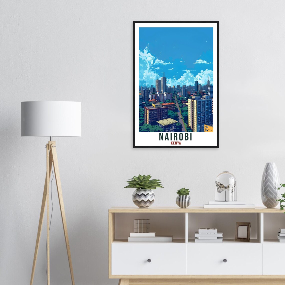 Nairobi Kenya Blue Sky City Skyline Modern Towers Travel Poster - Image 4