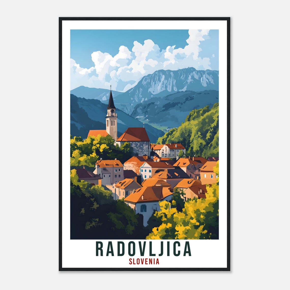 Radovljica Travel Print Slovenia Decor Radovljica Wall Art Gift Wall Hanging Art Lover Slovenia Artwork Travel Poster Slovenia Travel Art - Image 4