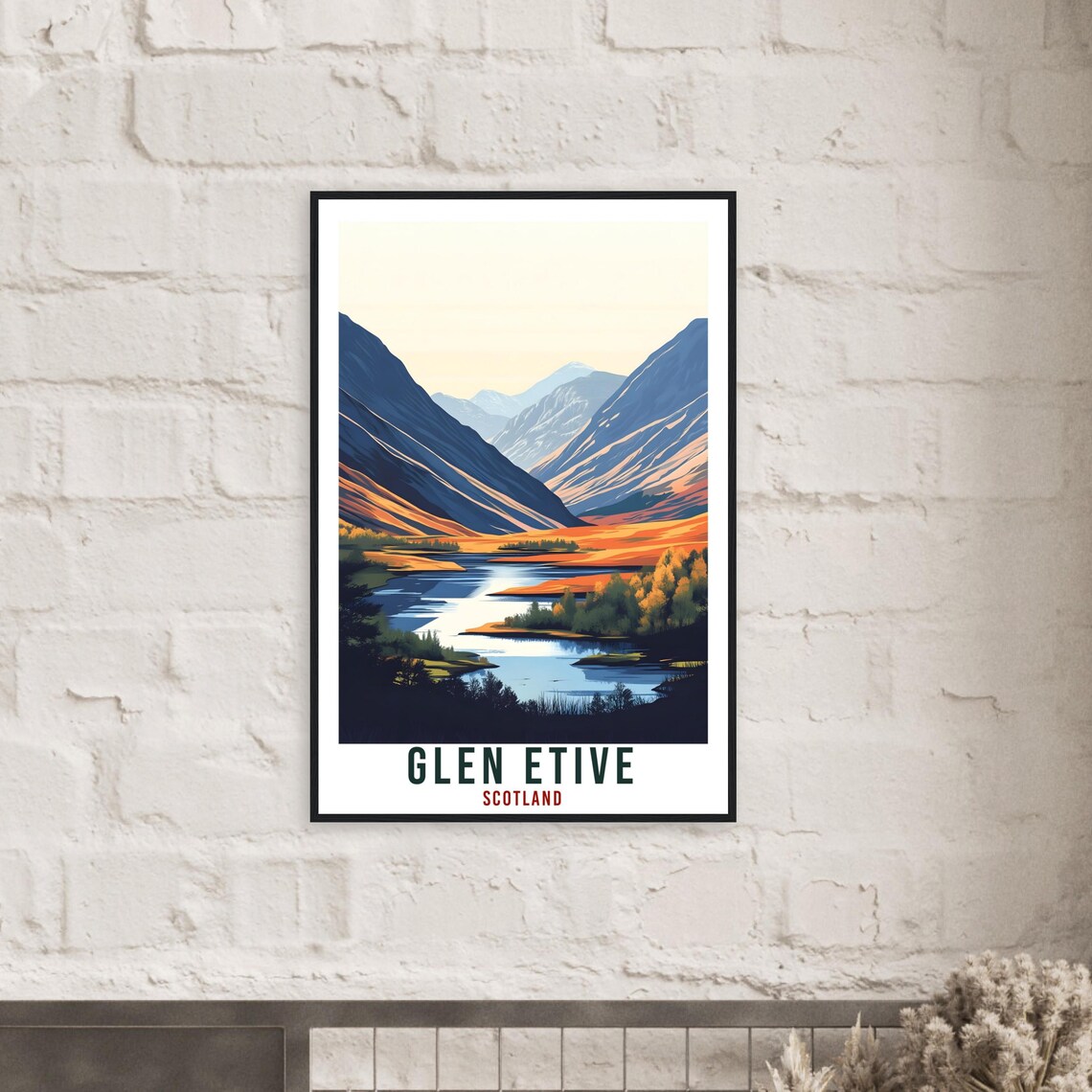 Glen Etive Scotland River Valley Mountains Vintage Travel Poster - Image 2