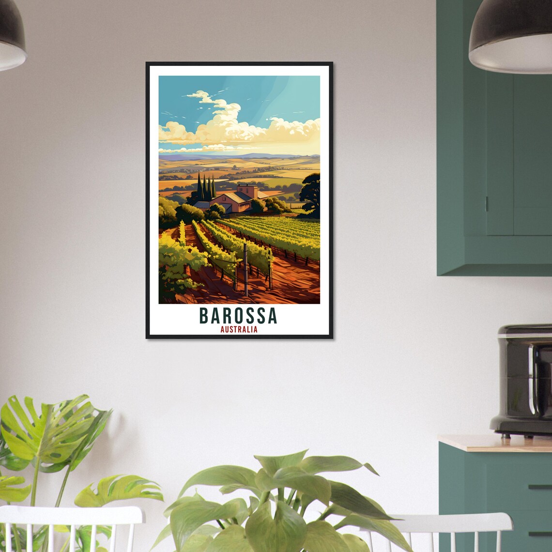 Barossa Australia Vineyard Valley Golden Countryside Travel Poster - Image 2