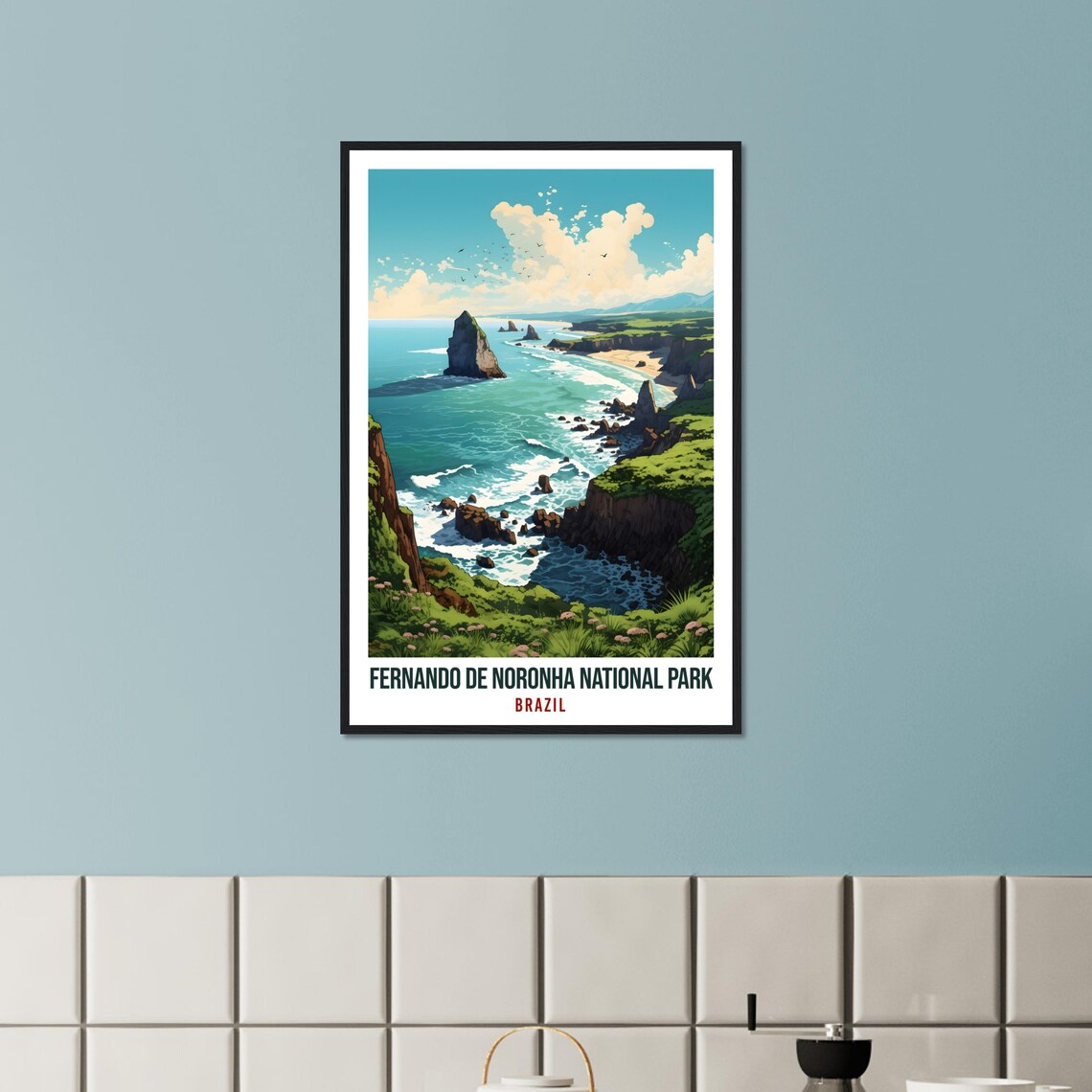 Fernando De Noronha Brazil Coastal Cliffs Sea Stacks Travel Poster - Image 2