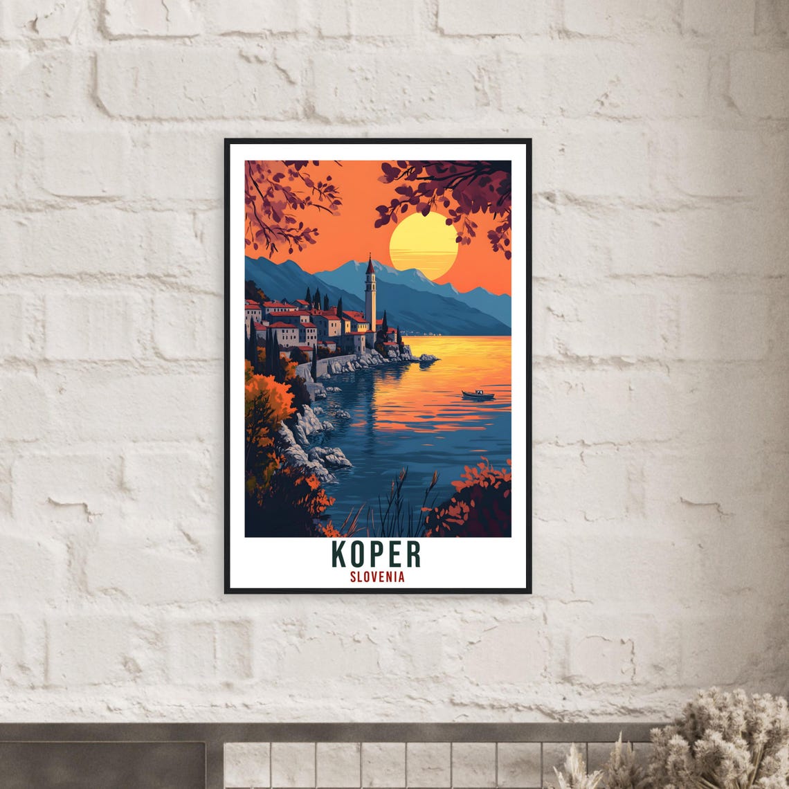 Koper Slovenia Coastal Sunset Poster With Harbor And Bell Tower - Image 2