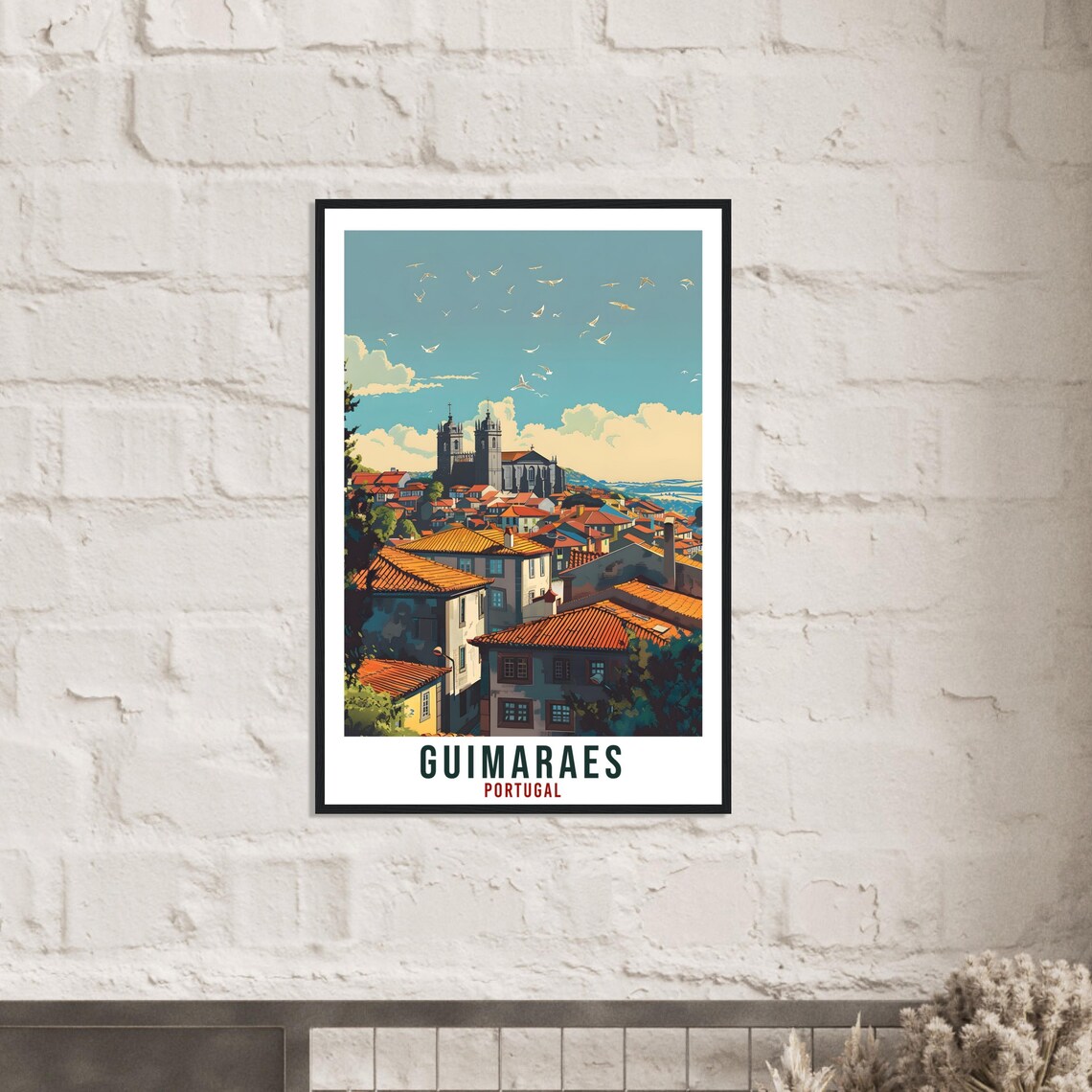 Guimaraes Portugal Travel Poster, Landmark Artwork - Image 2