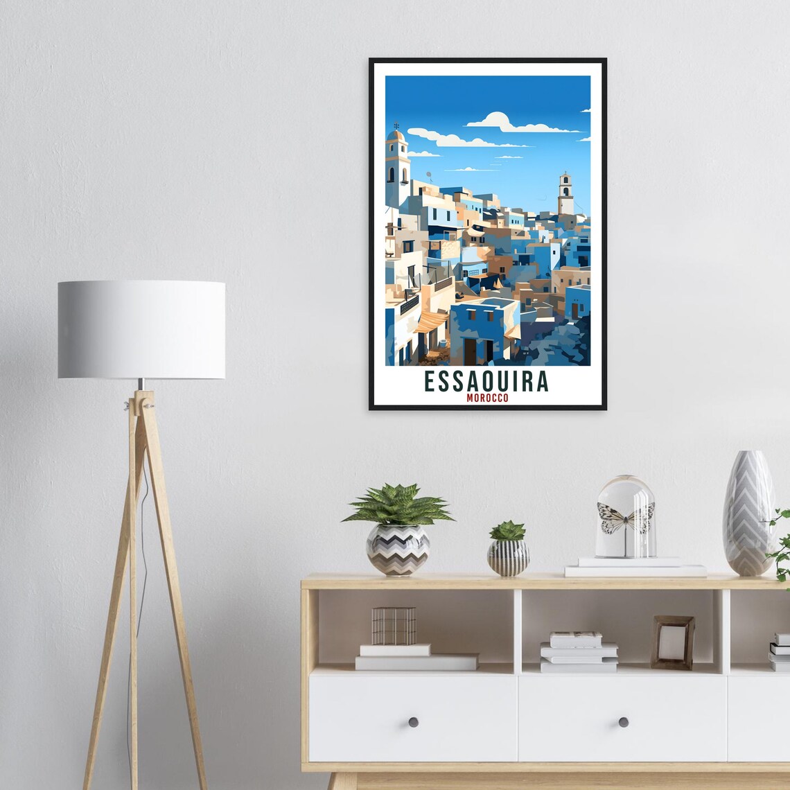 Essaouira Morocco Whitewashed Medina Blue City Towers Travel Poster - Image 3