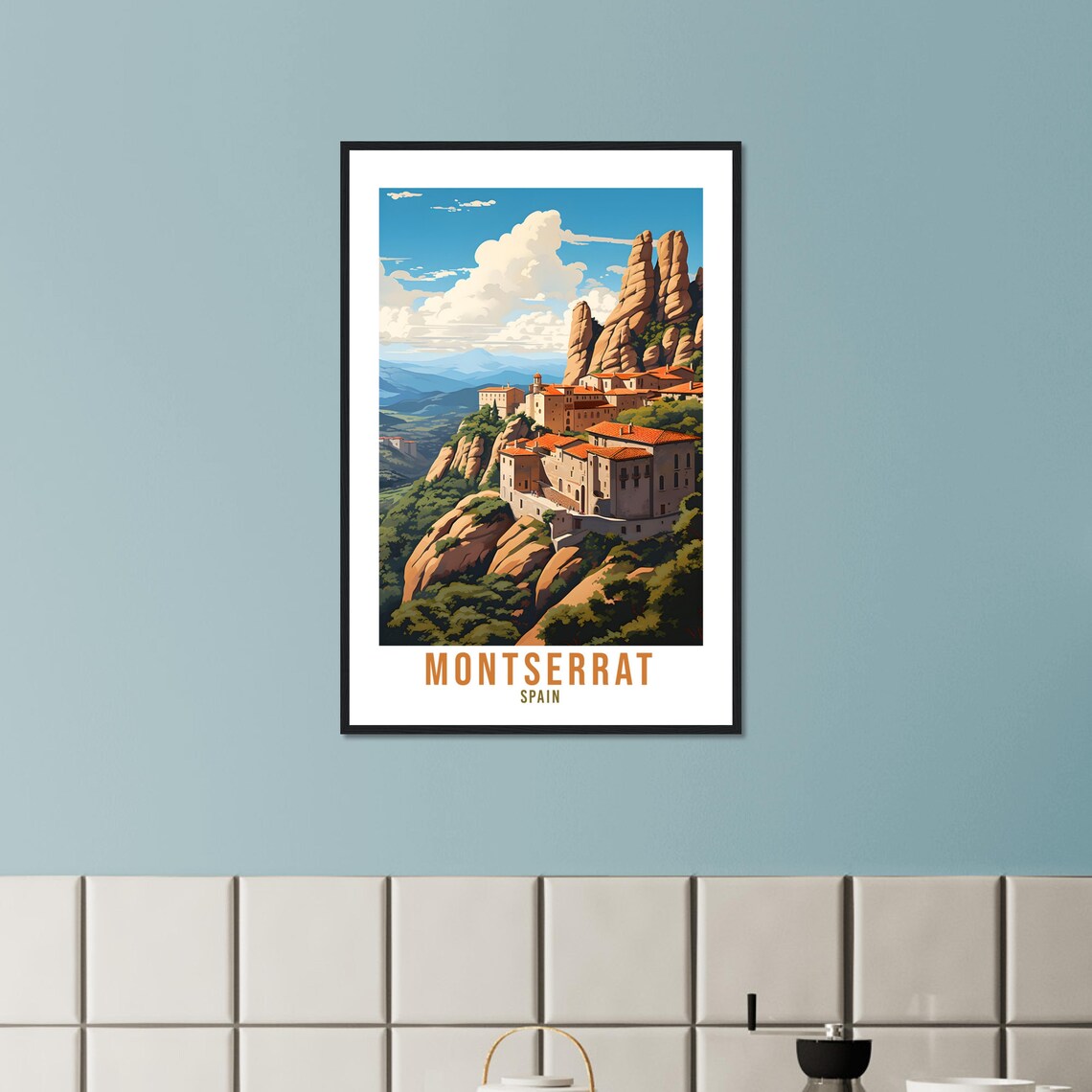 Montserrat Vintage Travel Poster, Spain Wall Art Print - Image 2
