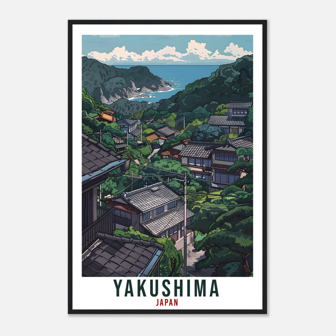 Yakushima Travel Print Japan Home Decoration Yakushima Wall Art Gift Wall Hanging Art Lover Japanese Artwork Japan Yakushima Travel Poster - Image 4