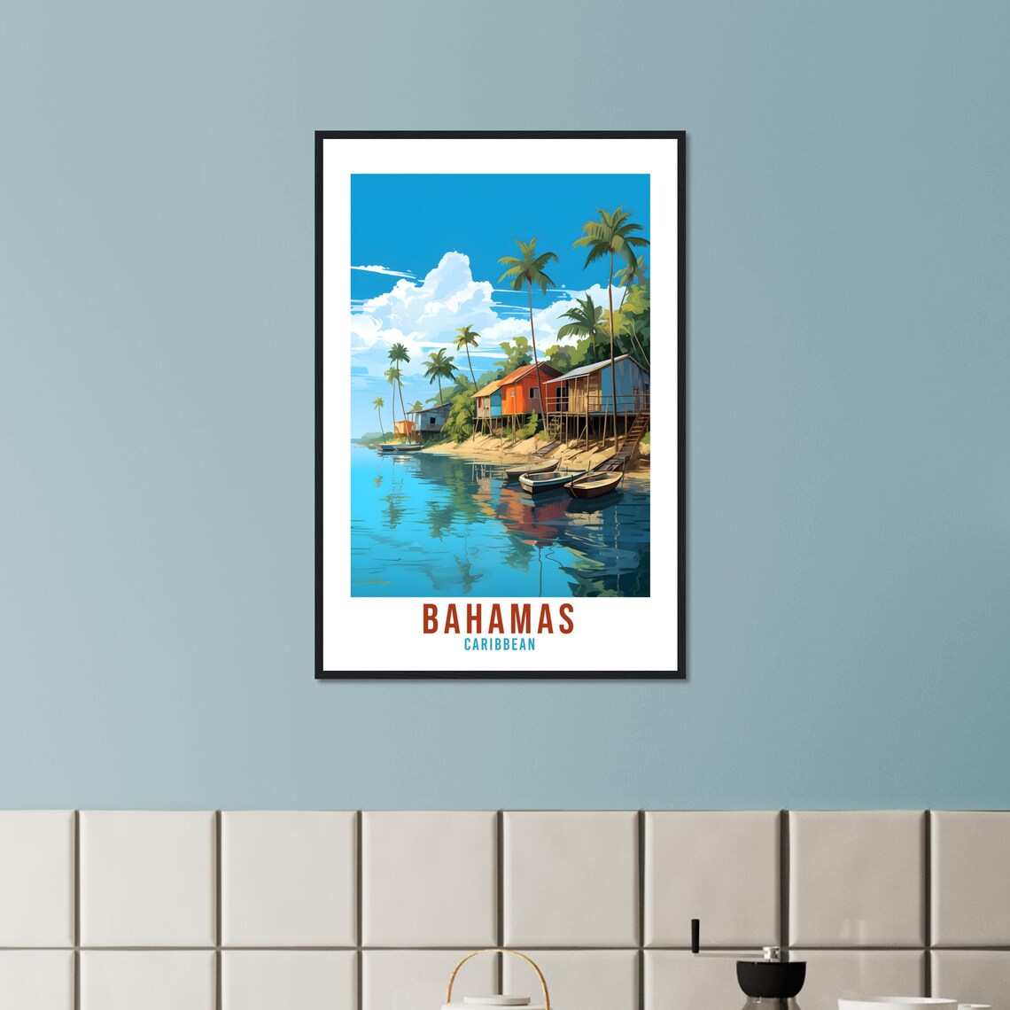 Bahamas Travel Print Wall Art Bahamas Sunset Wall Hanging Home Dcor Caribbean Gift Art Lovers Nassau Travel Poster Bahamas Caribbean Print - Image 4