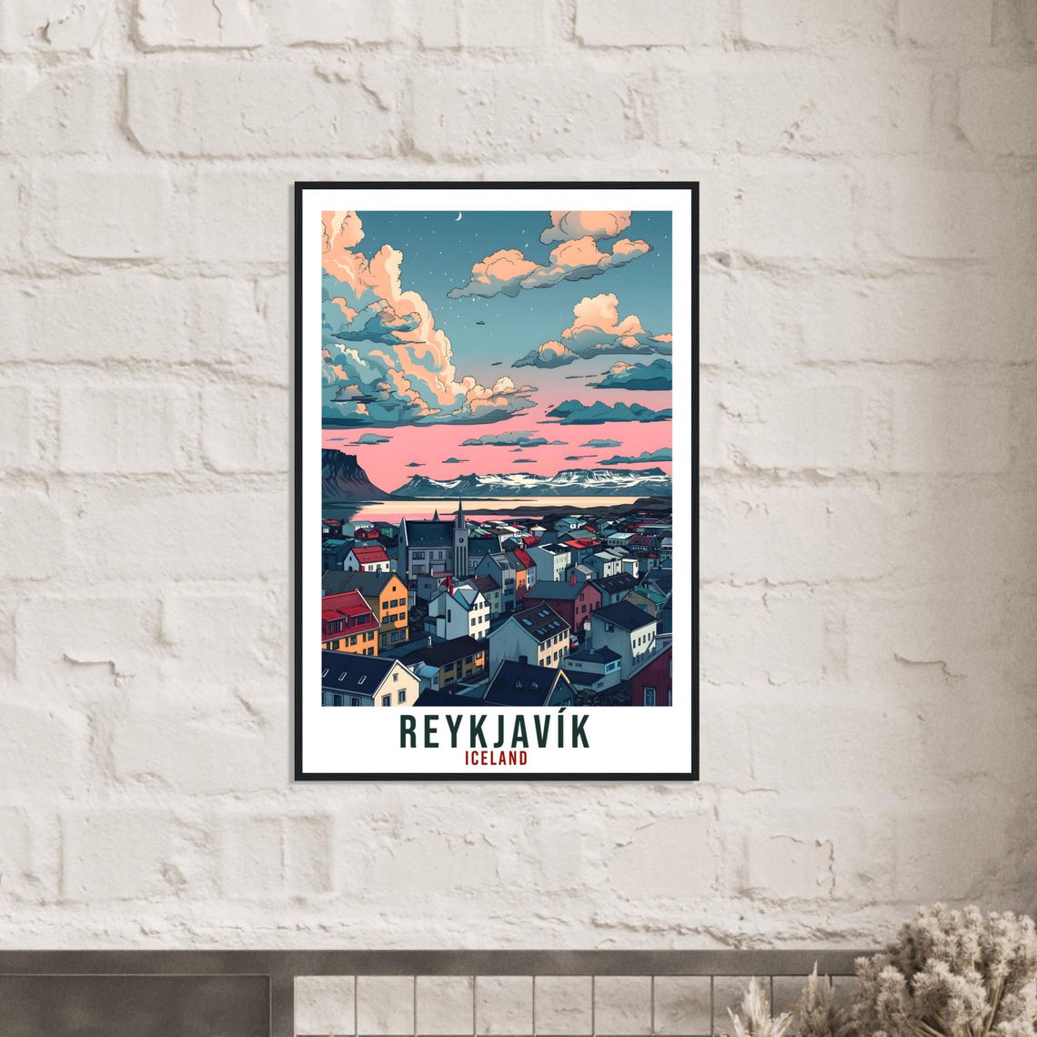 Reykjavk Iceland Travel Print Wall Art Wall Hanging Home Dcor Reykjavk City Gift Travel Art Iceland Artwork Landscape Travel Poster - Image 3