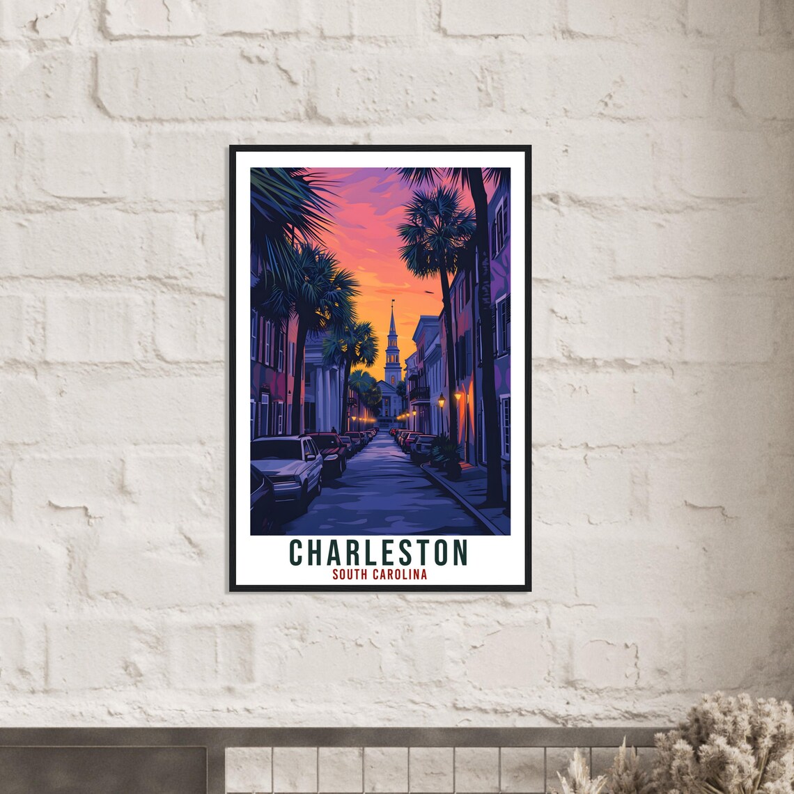Charleston Travel Print South Carolina Home Decor Usa Wall Art Gift Wall Hanging Art Lover South Carolina Artwork Charleston Travel Poster - Image 3