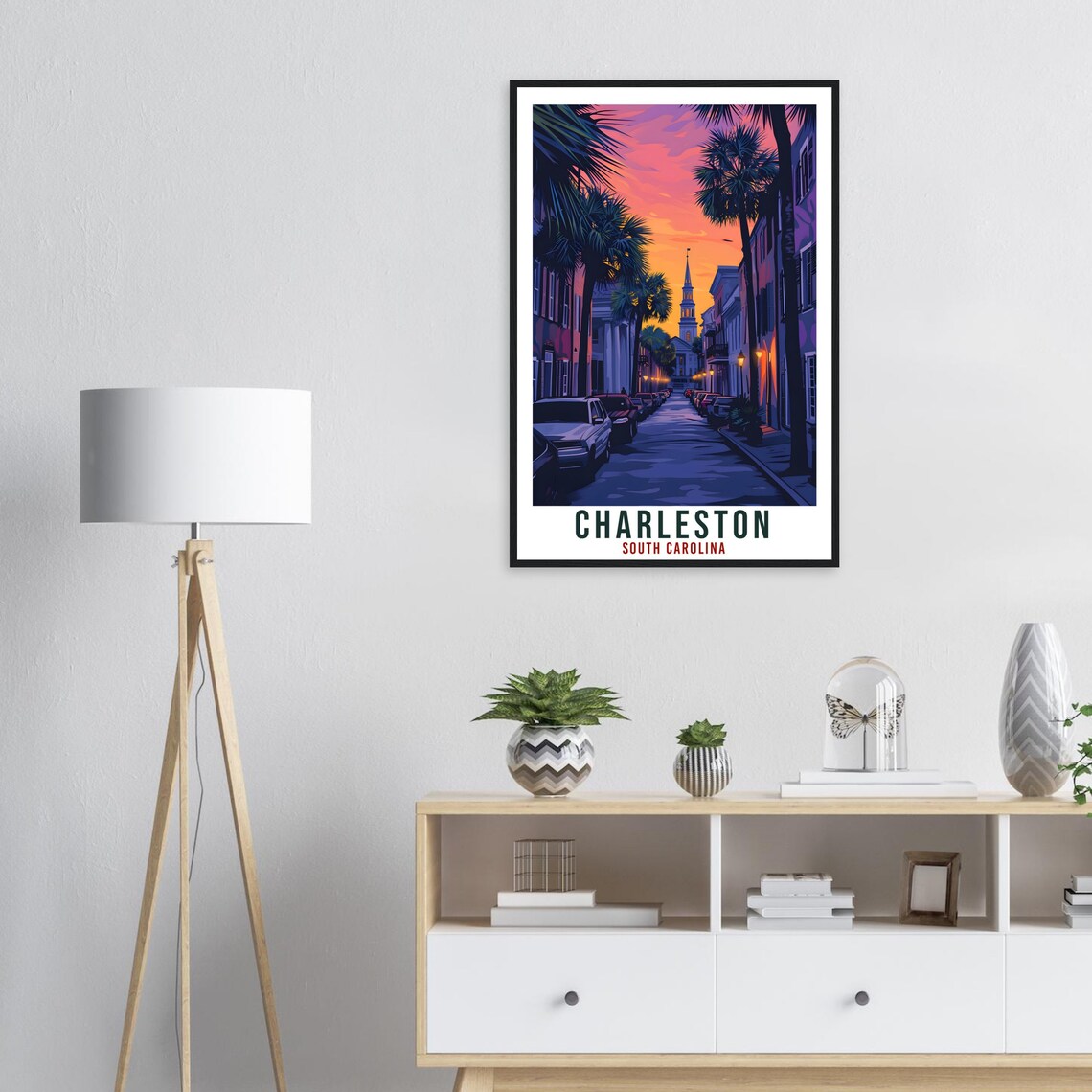 Charleston Travel Print South Carolina Home Decor Usa Wall Art Gift Wall Hanging Art Lover South Carolina Artwork Charleston Travel Poster - Image 4