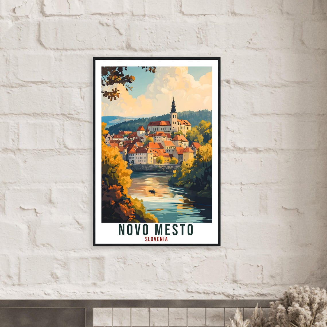 Novo Mesto Travel Print Slovenia Decor Novo Mesto Wall Art Gift Wall Hanging Art Lover Novo Mesto Slovenia Artwork Travel Poster Slovenia - Image 2