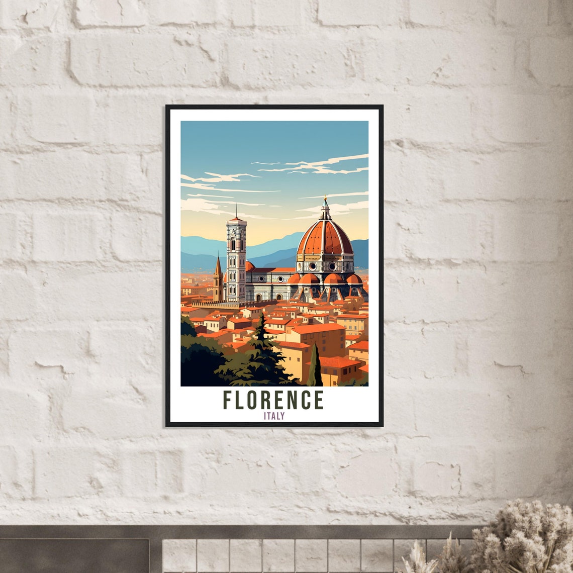 Florence Italy Duomo Cathedral Rooftops Tuscan Cityscape Poster - Image 3