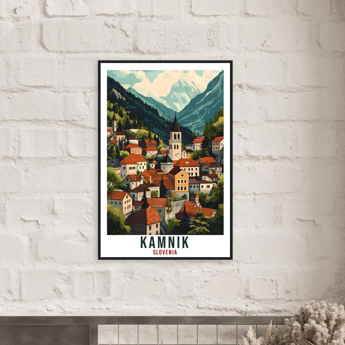 Kamnik Travel Print Slovenia Home Decor Kamnik Wall Art Gift Wall Hanging Art Lover Kamnik Slovenia Artwork Travel Poster Slovenia Travel - Image 2