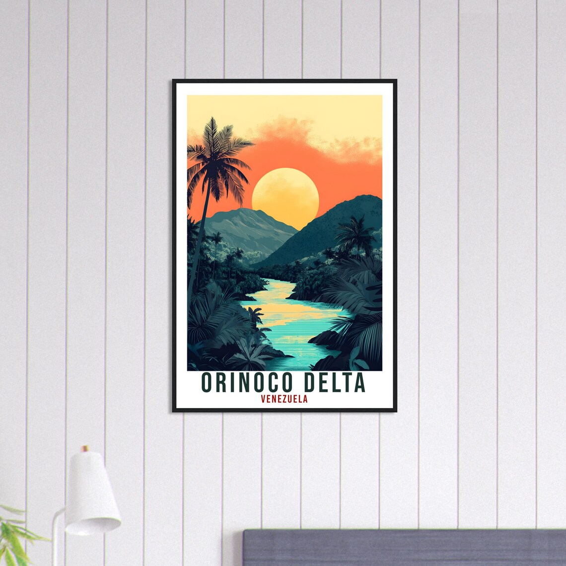 Orinoco Delta Venezuela Sunset River Jungle Vintage Travel Poster - Image 3