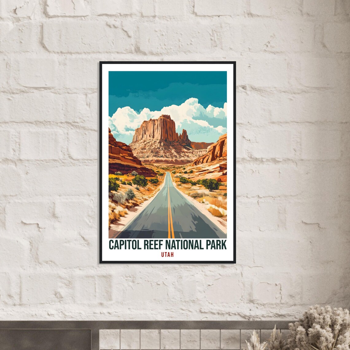 Capitol Reef National Park Utah Desert Road Vintage Travel Poster - Image 2