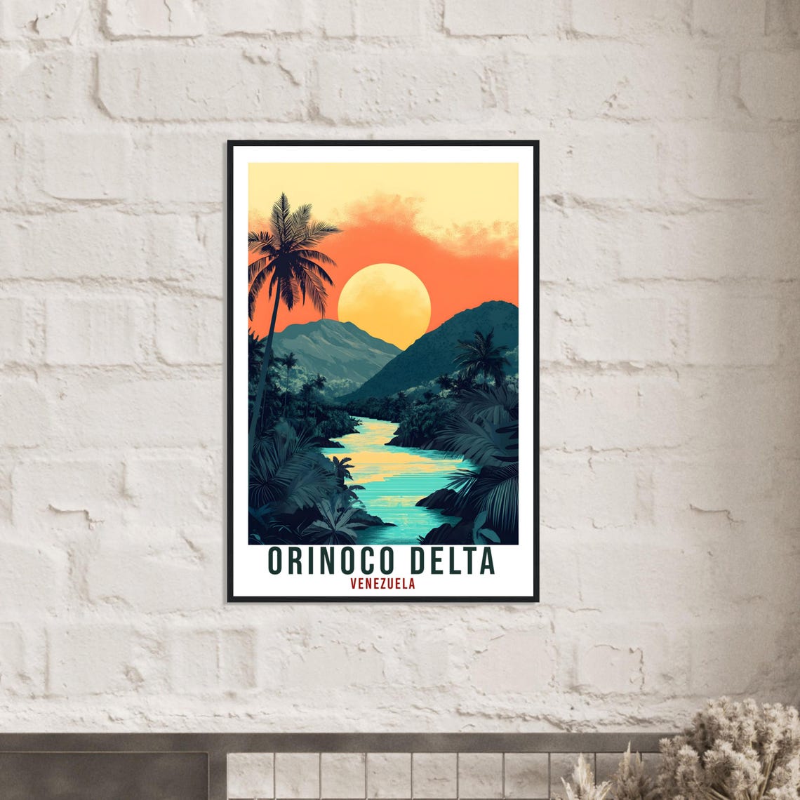 Orinoco Delta Venezuela Sunset River Jungle Vintage Travel Poster - Image 2