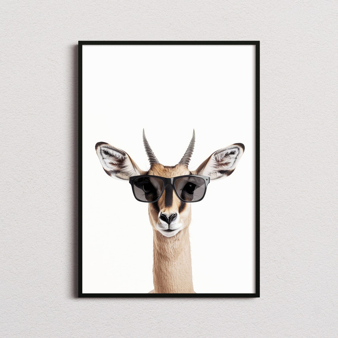 Gazelle In Sunglasses Print Gazelle Print Gazelle Poster Funny Gazelle Print Gazelle Art Kids Bedroom Art Funny Animal Print