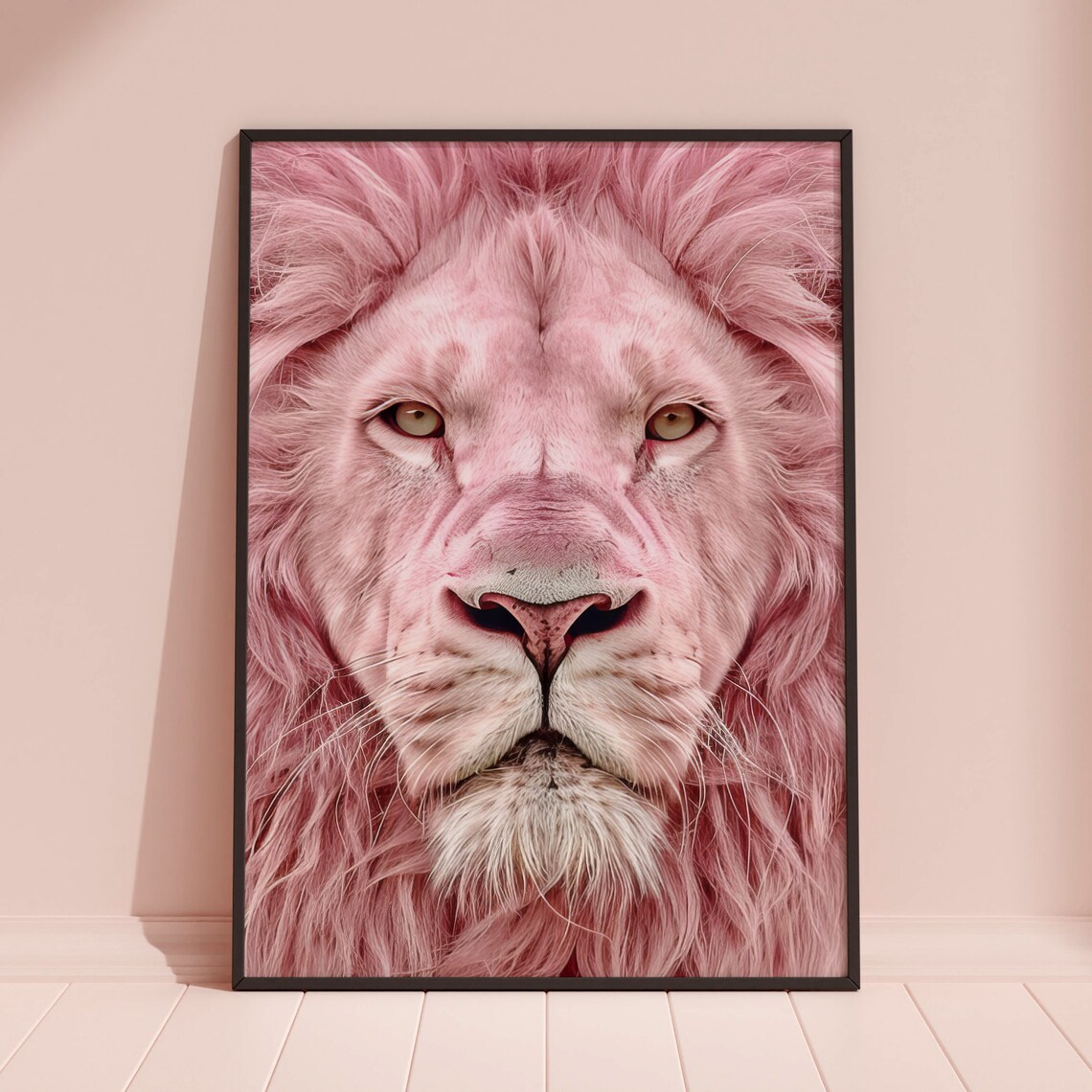 Pink Lion Print Lion Print Lion Poster Lion Photo Lion Art Conceptual Art Minimalist Art Pink Print Pink Decor Pink Wall Art - Image 2