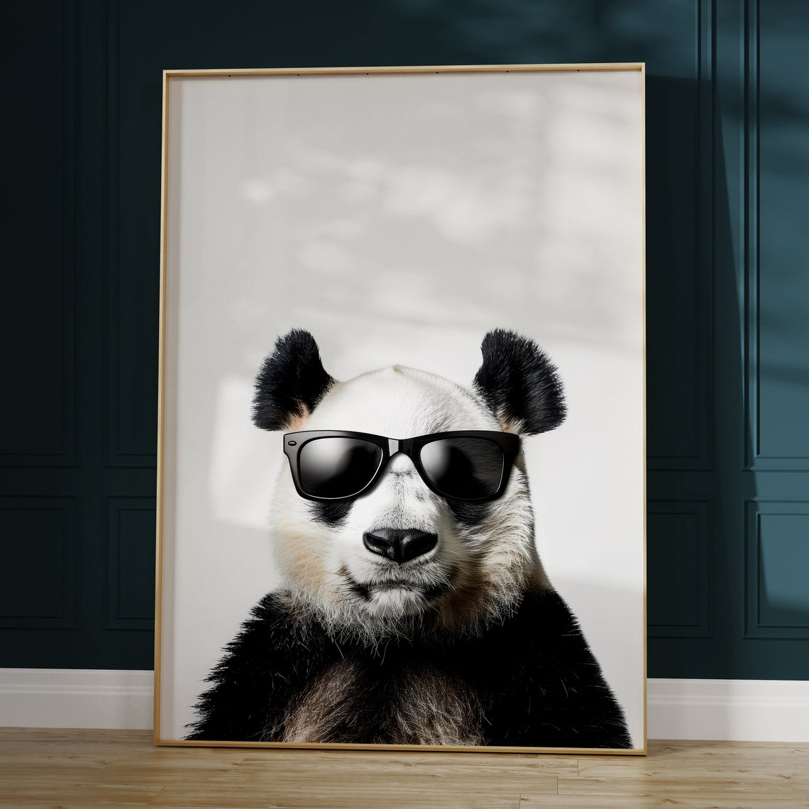 Giant Panda in Black Sunglasses Cute Cool Wildlife Portrait Poster - Image 2