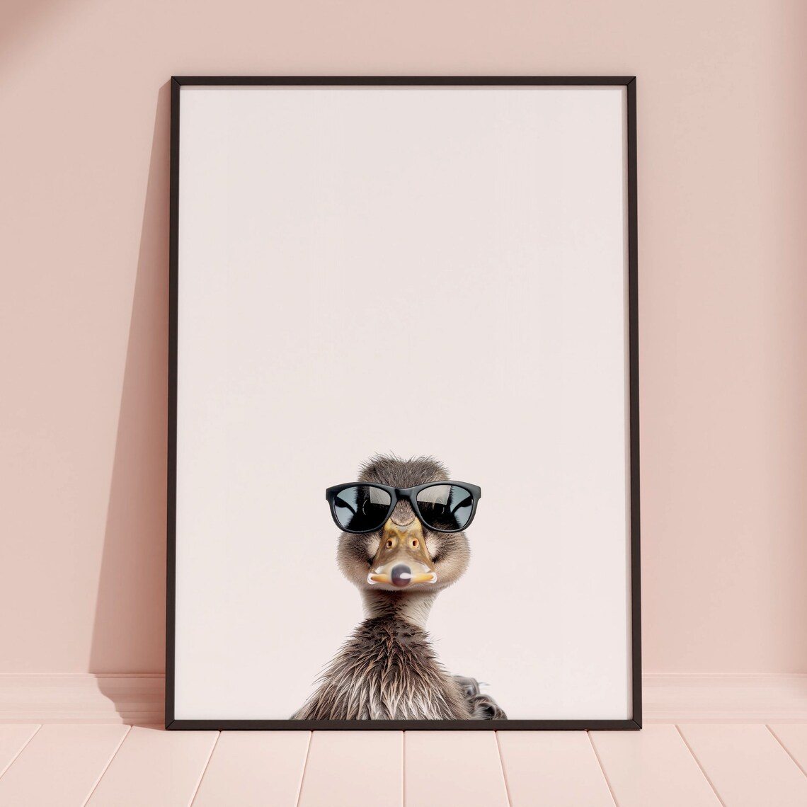 Cute Baby Duck Wearing Sunglasses Minimalist Funny Animal Poster - Image 2