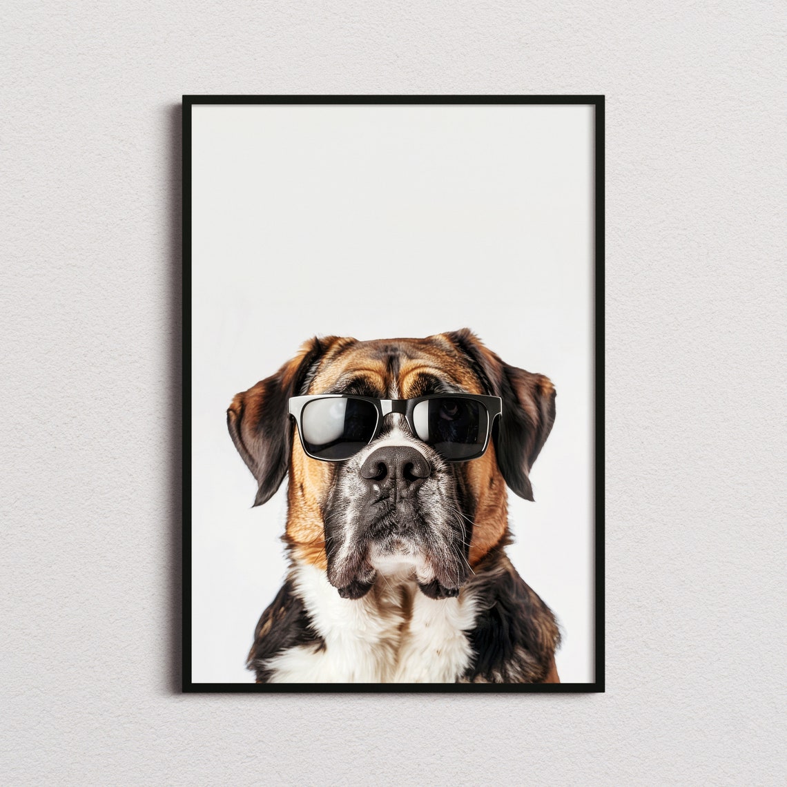 St Bernard Dog In Sunglasses Gentle Giant Minimalist Photo Poster