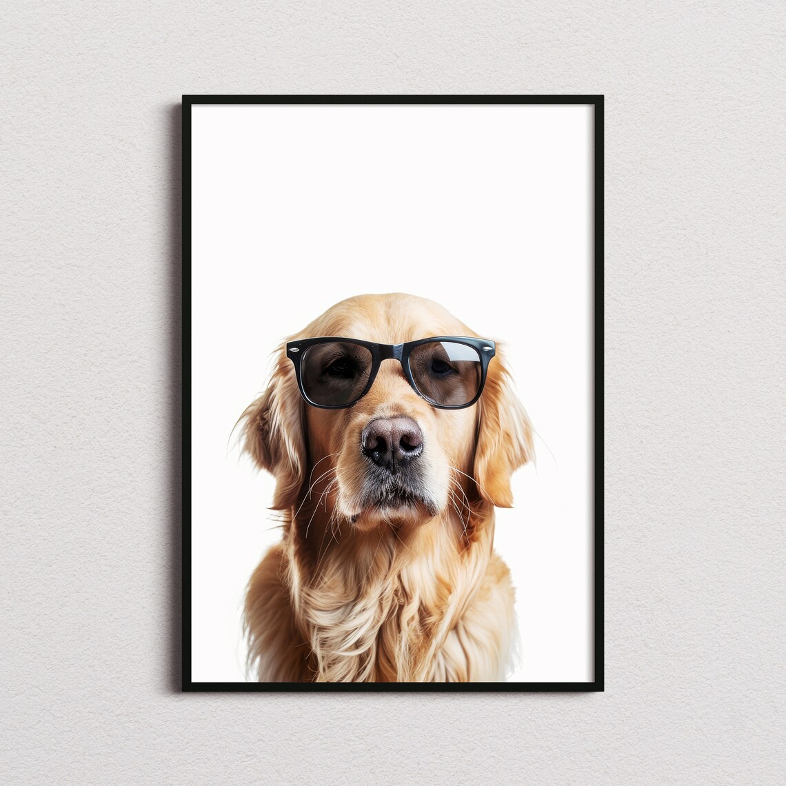 Golden Retriever in Sunglasses Funny Dog Art Print