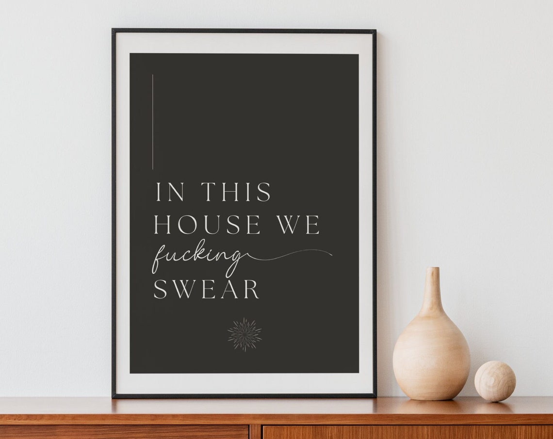 In This House We Swear Elegant Dark Family Rules Quote Poster - Image 3