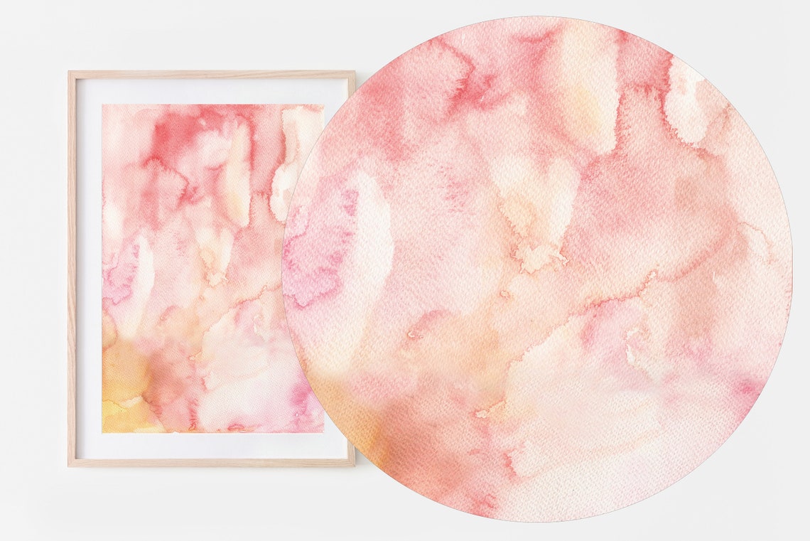 Serene Blush Pink Cream Soft Abstract Watercolor Wash Art Poster - Image 2