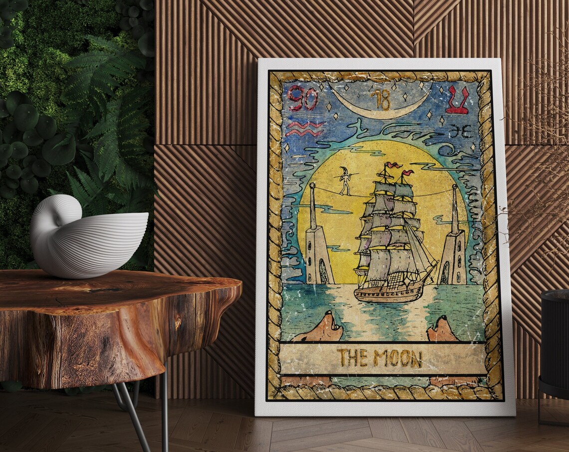 Tarot Card Print Wall Art Tarot Card The Moon Tarot Cards Print Tarot Print Tarot Card Wall Print Tarot Card Wall Art Tarot