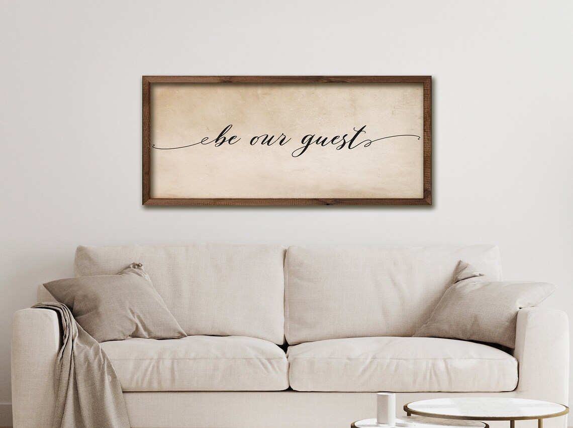 Be Our Guest Wood Sign, Guest Room Wall Art Print - Image 2
