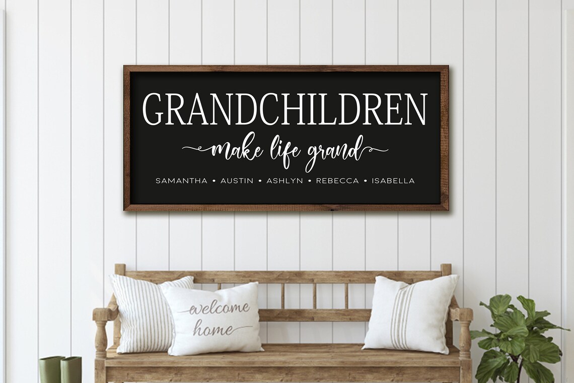 Grandchildren Make Life Grand Wood Sign, Personalized - Image 3