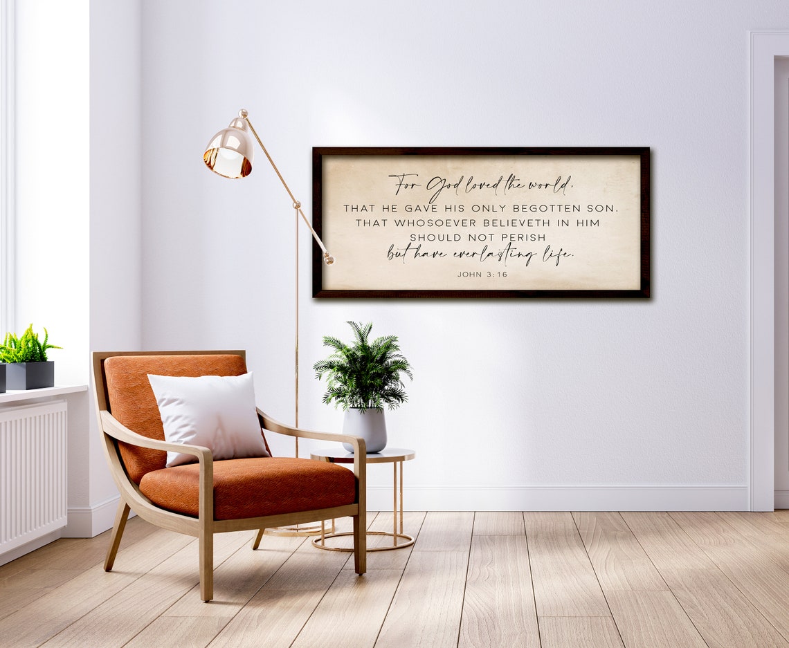 John 3 16 For God So Loved The World Everlasting Life Verse Poster - Image 2