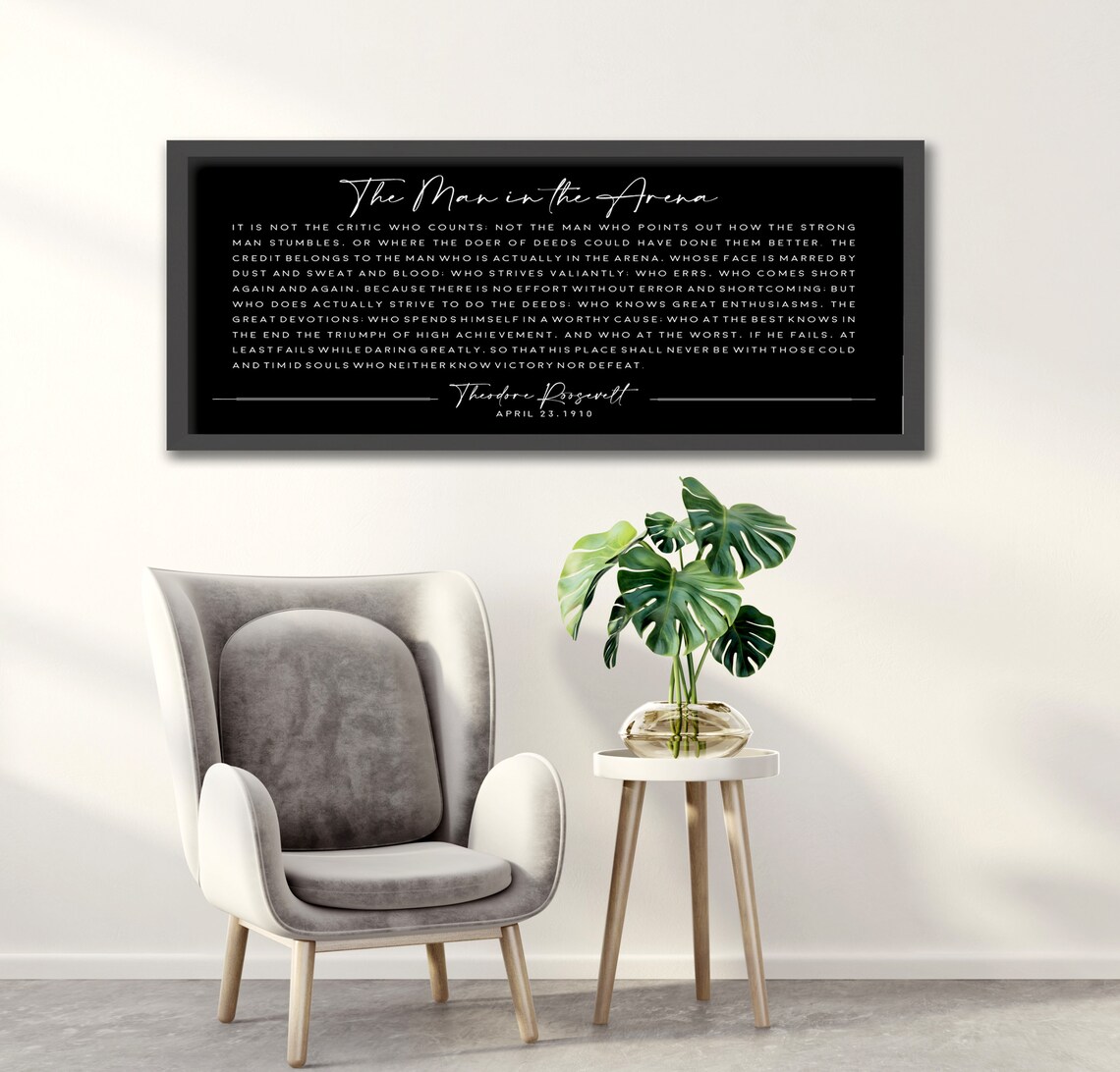 The Man In The Arena Inspirational Sign, Office Decor - Image 2