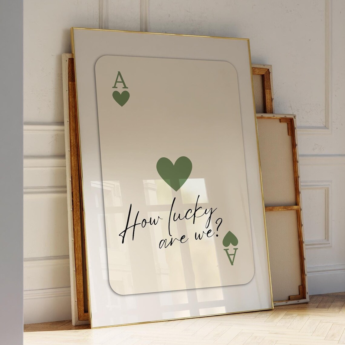 Ace Of Hearts Lucky Quote Vintage Playing Card Poster