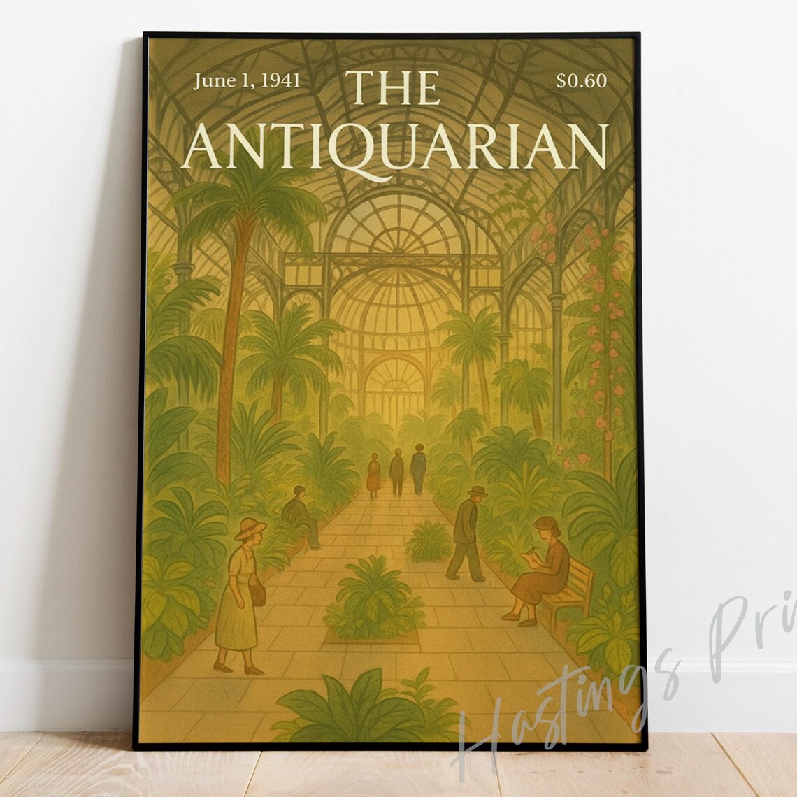 The Antiquarian Vintage Magazine Cover Greenhouse Palm Poster