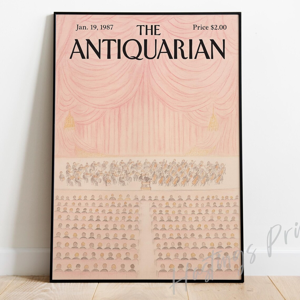 The Antiquarian Jan 19 1987 Symphony Orchestra Concert Cover Art Poster