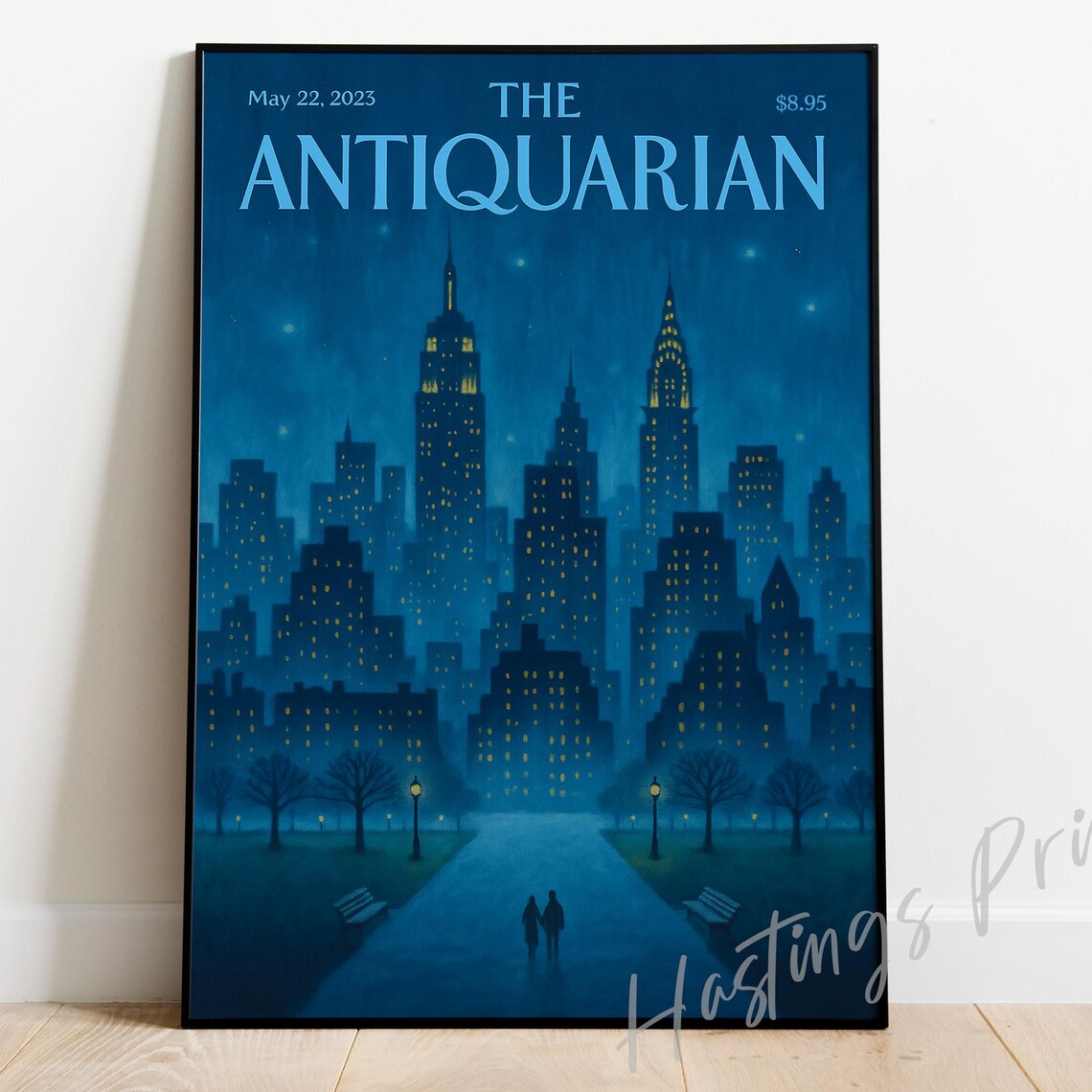 The Antiquarian May 22 2023 New York City Night Skyline Cover Art Poster