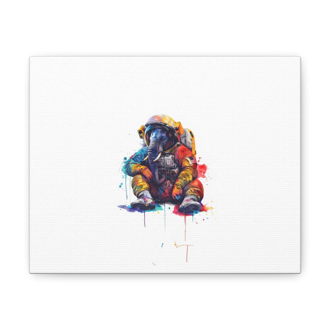Elephant Astronaut Watercolor Sitting Space Suit Animal Art Poster - Image 4