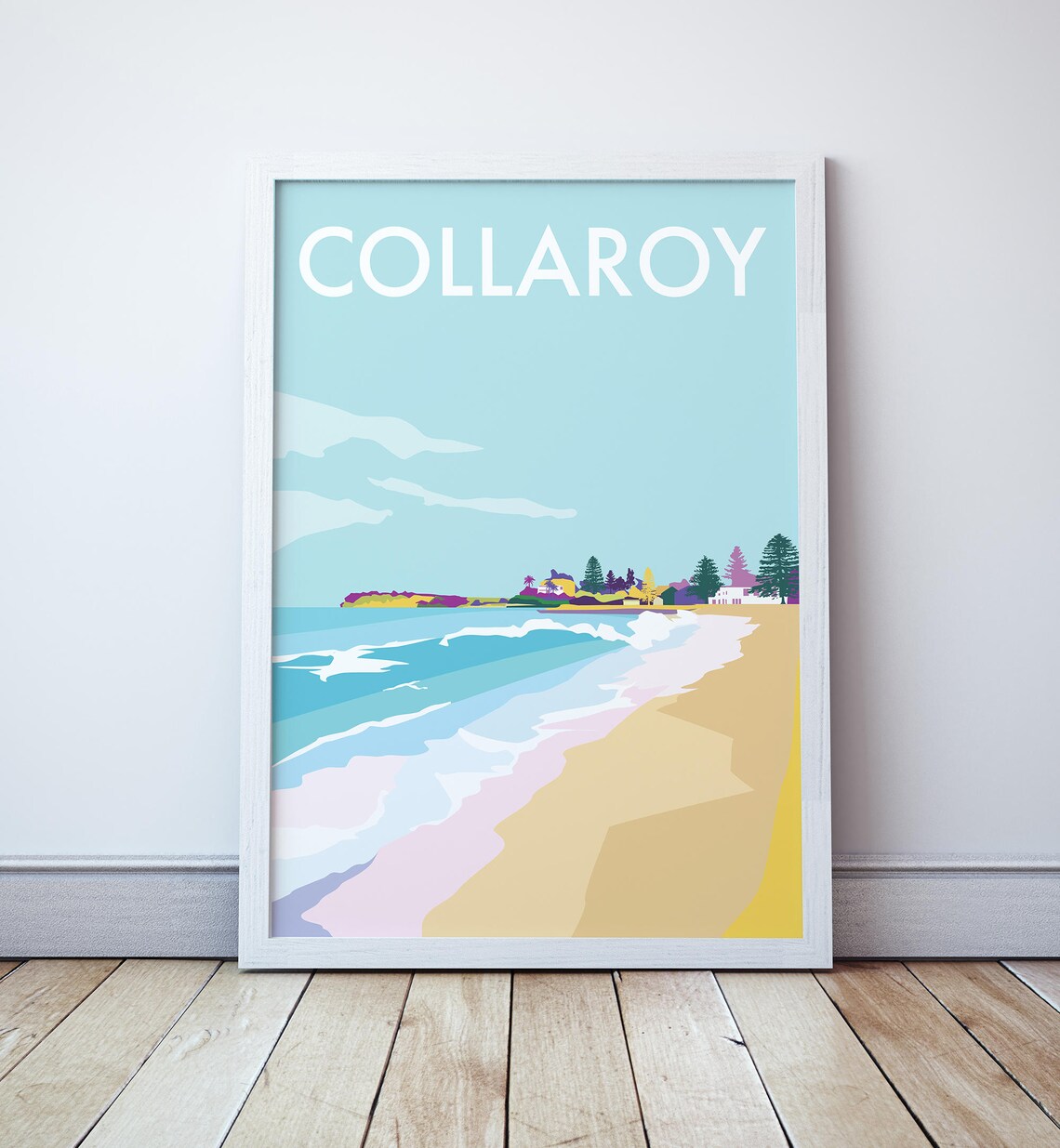 Collaroy Beach Seaside Travel Poster, Sydney
