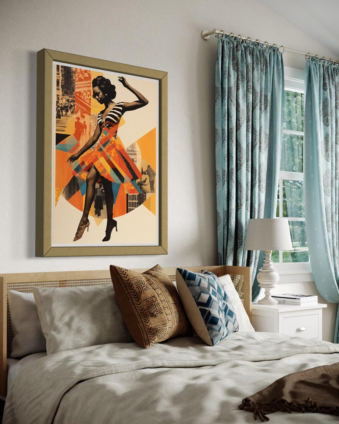 Romantic Vintage Black Girl Art Print, Rustic Decor - Image 3