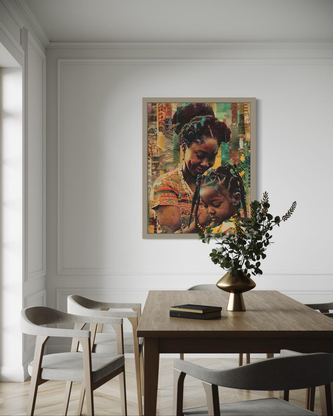 African Mother And Child Textured Collage Heritage Art Poster - Image 6