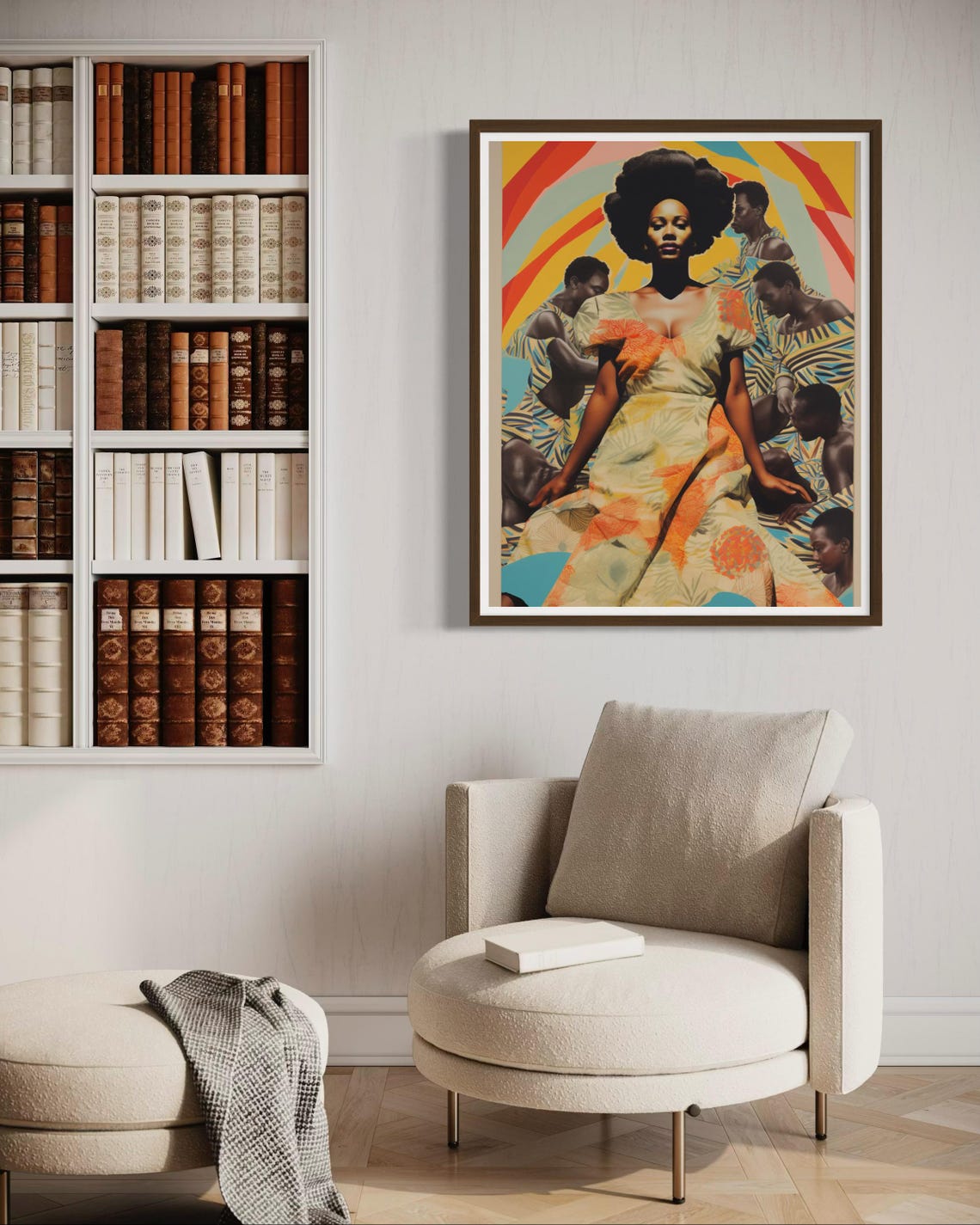 Vibrant Afrocentric Woman Collage Afro Sunburst Color Poster - Image 6