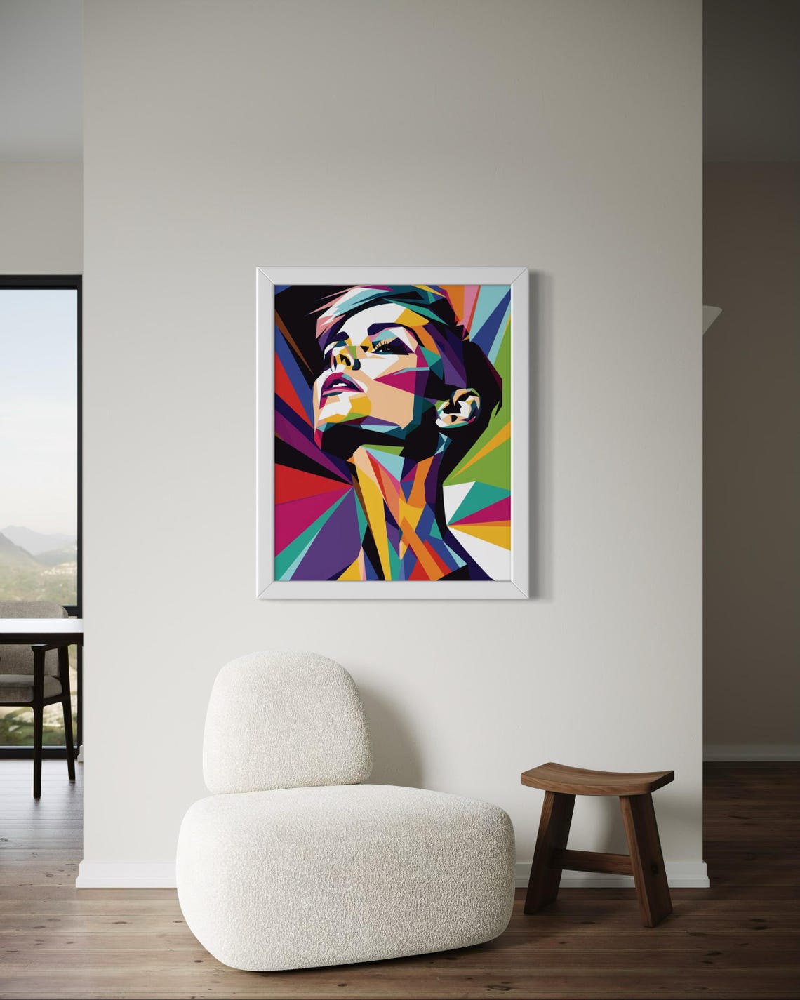 Vibrant Abstract Portrait Wall Art Bold Colorful Geometric Artwork Modern Statement Art Print For Home Office Or Studio - Image 4